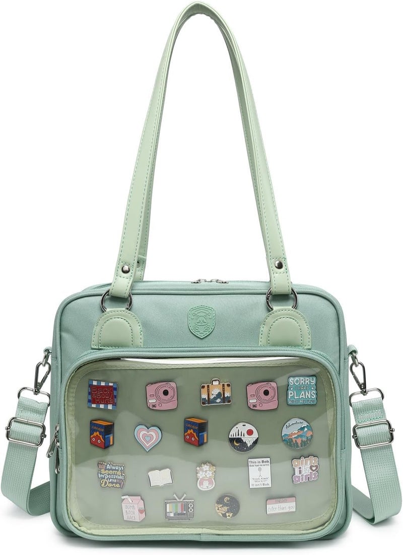 CHERRY SAUCE Oxford Ita Bag Crossbody Shoulder Bag Satchel Messenger Backpack Multi-Purpose Pins Display - Image 1